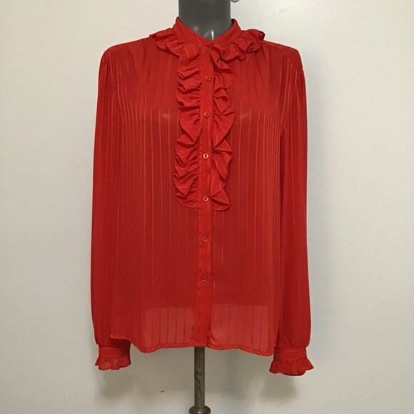 Vintage Style Rite Blouse Co Ruffled Blouse Size L - Picture 6 of 11
